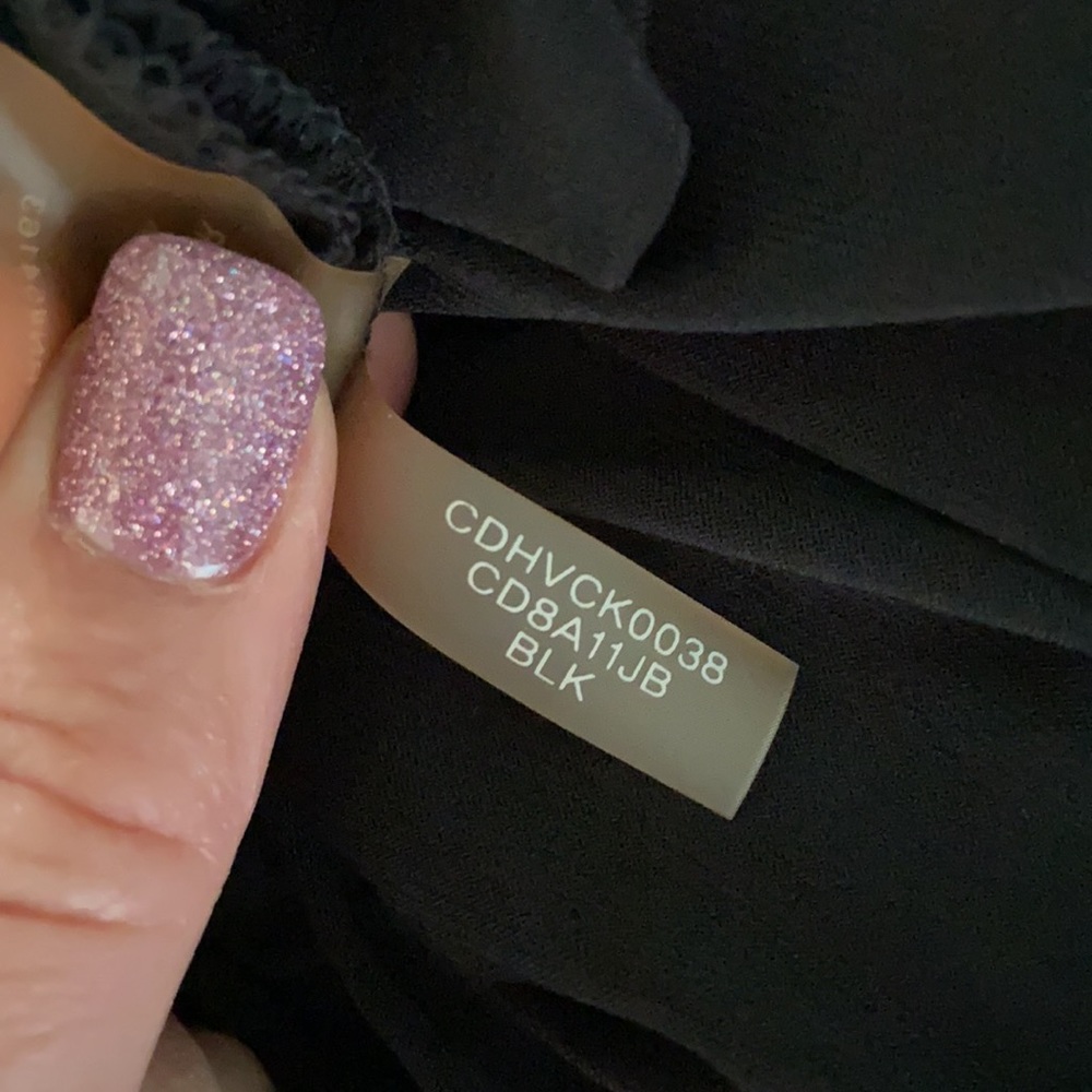 Calvin Klein Solid Black Cold Shoulder Dress 6 - image 7